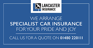 Lancaster Insurance advertising banner on classic volks