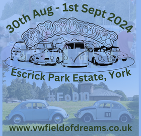 The Field of dreams aircooled VW show image logo is used here.