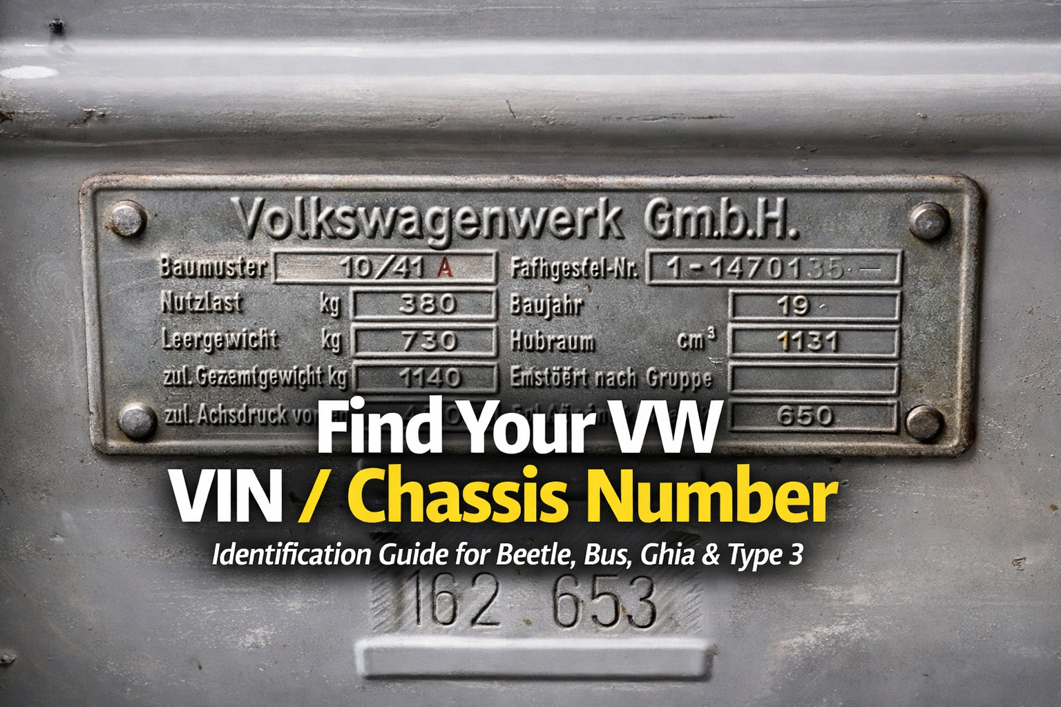 Aircooled VW chassis number locations
